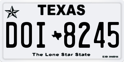 TX license plate DOI8245