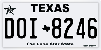 TX license plate DOI8246