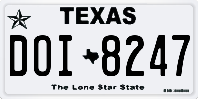 TX license plate DOI8247