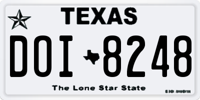 TX license plate DOI8248
