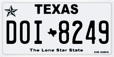 TX license plate DOI8249