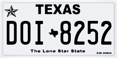 TX license plate DOI8252