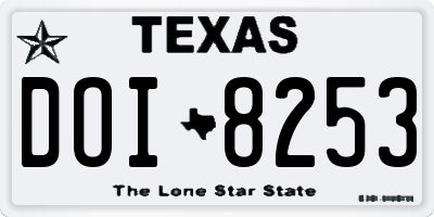 TX license plate DOI8253