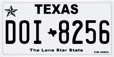 TX license plate DOI8256