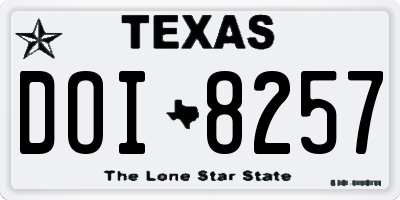 TX license plate DOI8257
