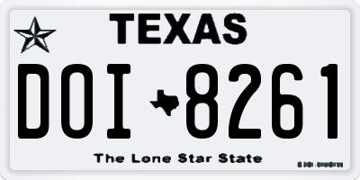 TX license plate DOI8261