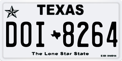 TX license plate DOI8264