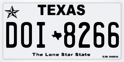 TX license plate DOI8266