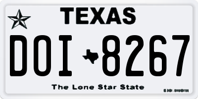 TX license plate DOI8267