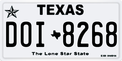 TX license plate DOI8268