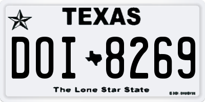 TX license plate DOI8269