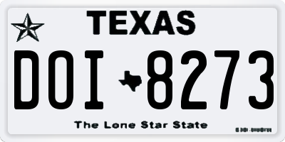 TX license plate DOI8273