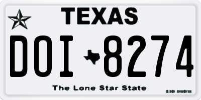 TX license plate DOI8274