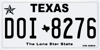 TX license plate DOI8276
