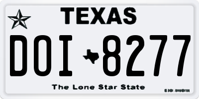 TX license plate DOI8277