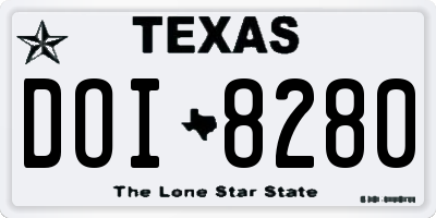 TX license plate DOI8280