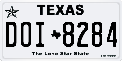 TX license plate DOI8284