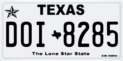 TX license plate DOI8285