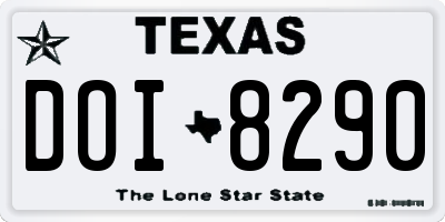 TX license plate DOI8290