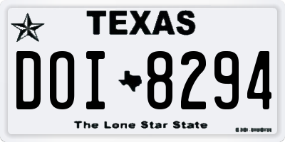 TX license plate DOI8294