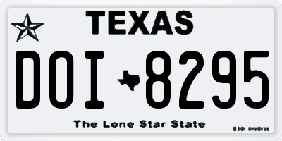 TX license plate DOI8295