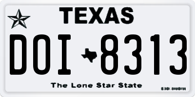 TX license plate DOI8313