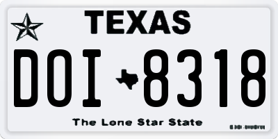 TX license plate DOI8318