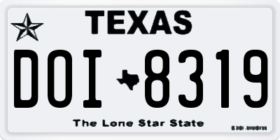 TX license plate DOI8319