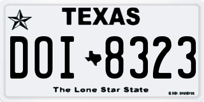 TX license plate DOI8323