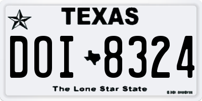 TX license plate DOI8324