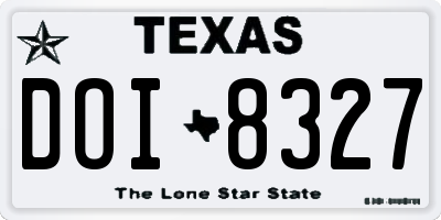 TX license plate DOI8327