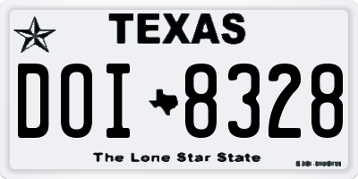 TX license plate DOI8328