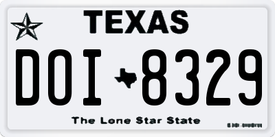 TX license plate DOI8329