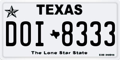 TX license plate DOI8333