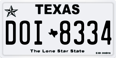 TX license plate DOI8334