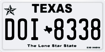 TX license plate DOI8338