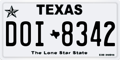 TX license plate DOI8342
