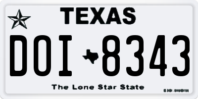TX license plate DOI8343