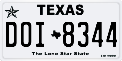 TX license plate DOI8344