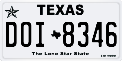 TX license plate DOI8346