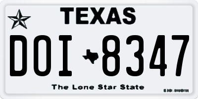 TX license plate DOI8347
