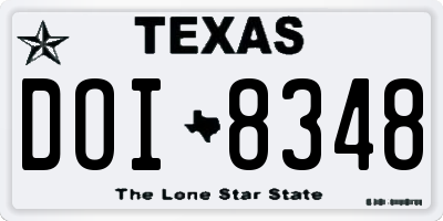 TX license plate DOI8348