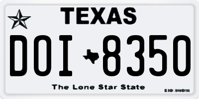TX license plate DOI8350