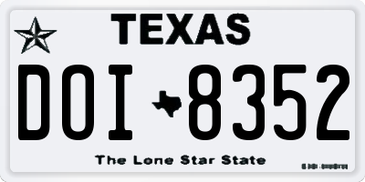 TX license plate DOI8352