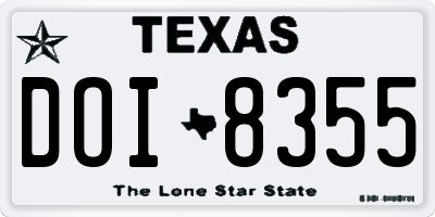 TX license plate DOI8355
