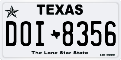 TX license plate DOI8356