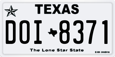 TX license plate DOI8371