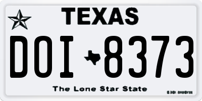 TX license plate DOI8373