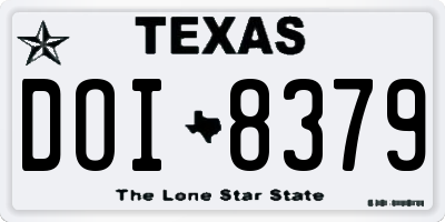 TX license plate DOI8379
