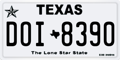 TX license plate DOI8390